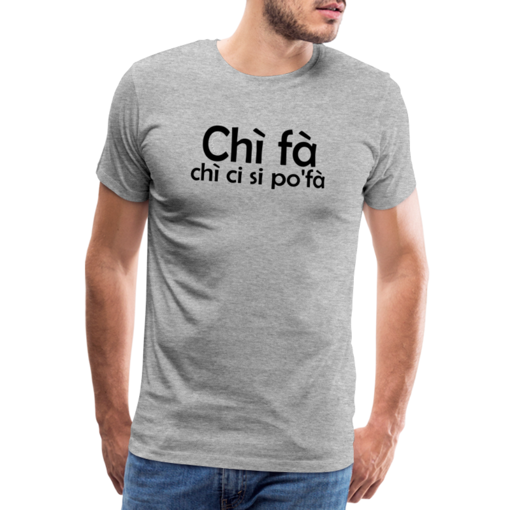 T-shirt Premium Homme Chi Fà - gris chiné