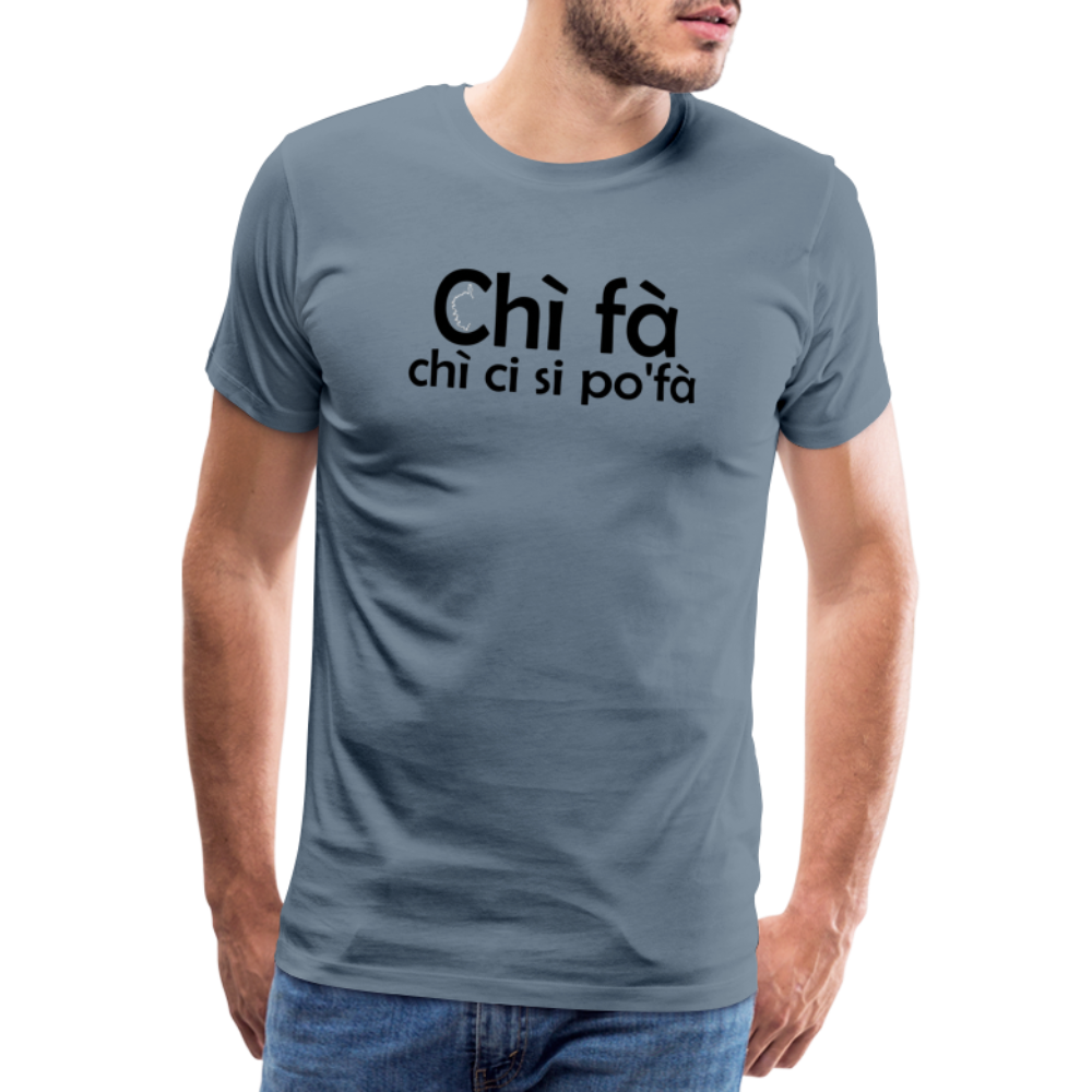 T-shirt Premium Homme Chi Fà - gris bleu
