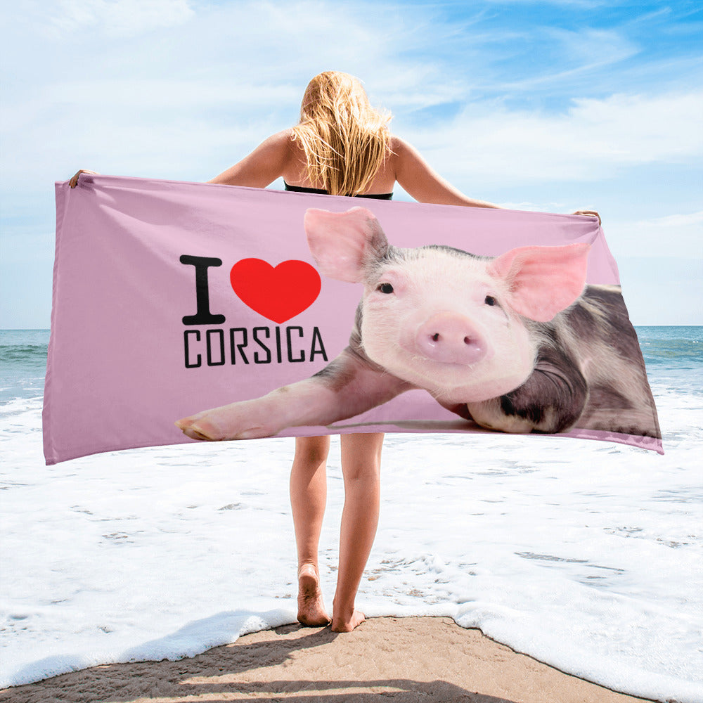 Serviette Cochon I Love Corsica