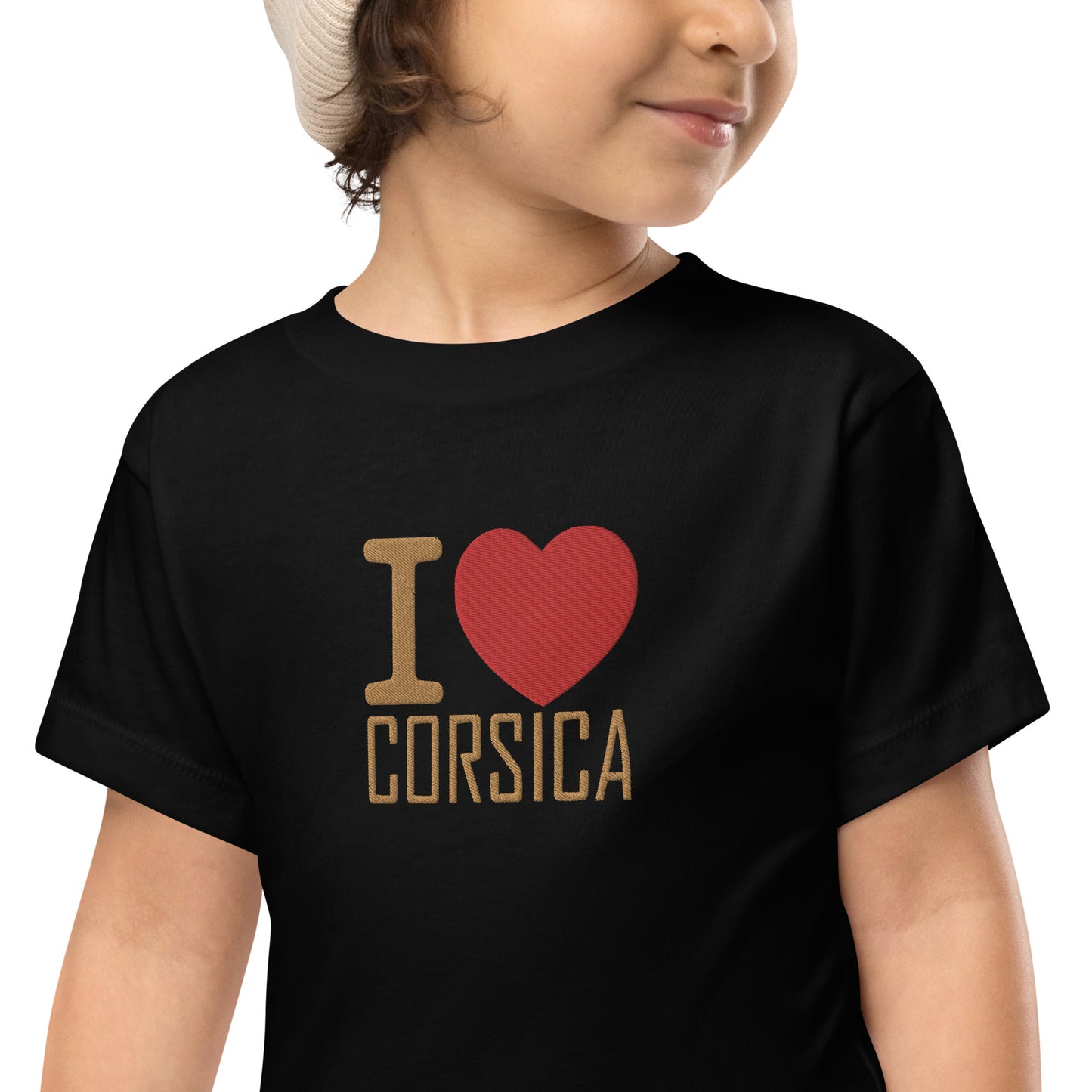 T-shirt à Manches Courtes Brodé I Love Corsica