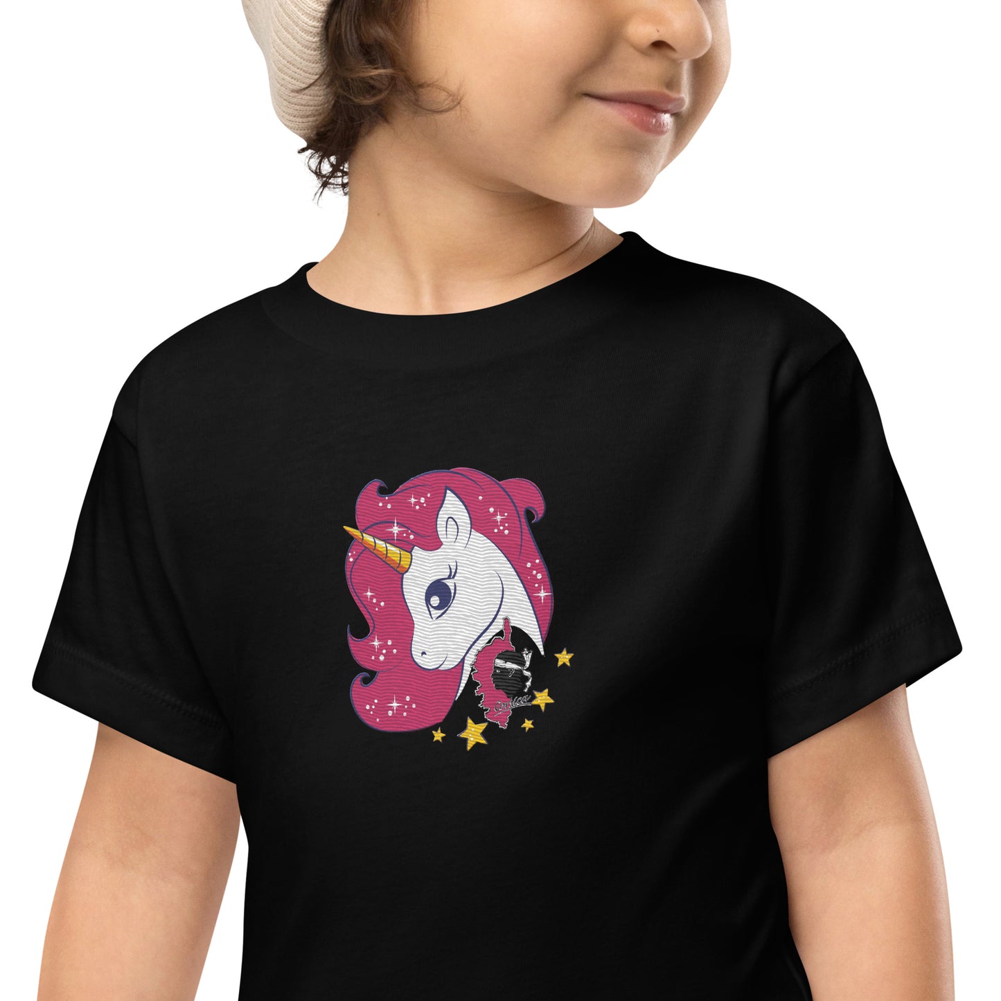 T-shirt à Manches Courtes Brodé Licorne Corse