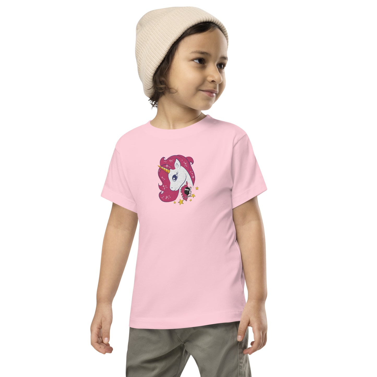 T-shirt à Manches Courtes Brodé Licorne Corse