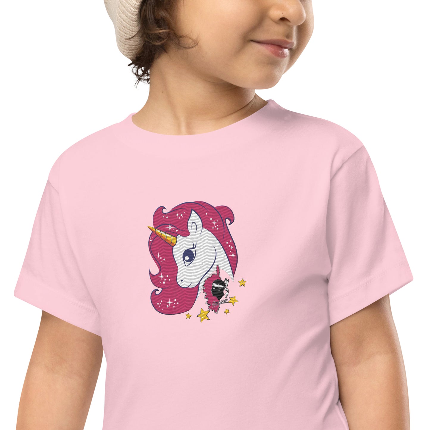 T-shirt à Manches Courtes Brodé Licorne Corse