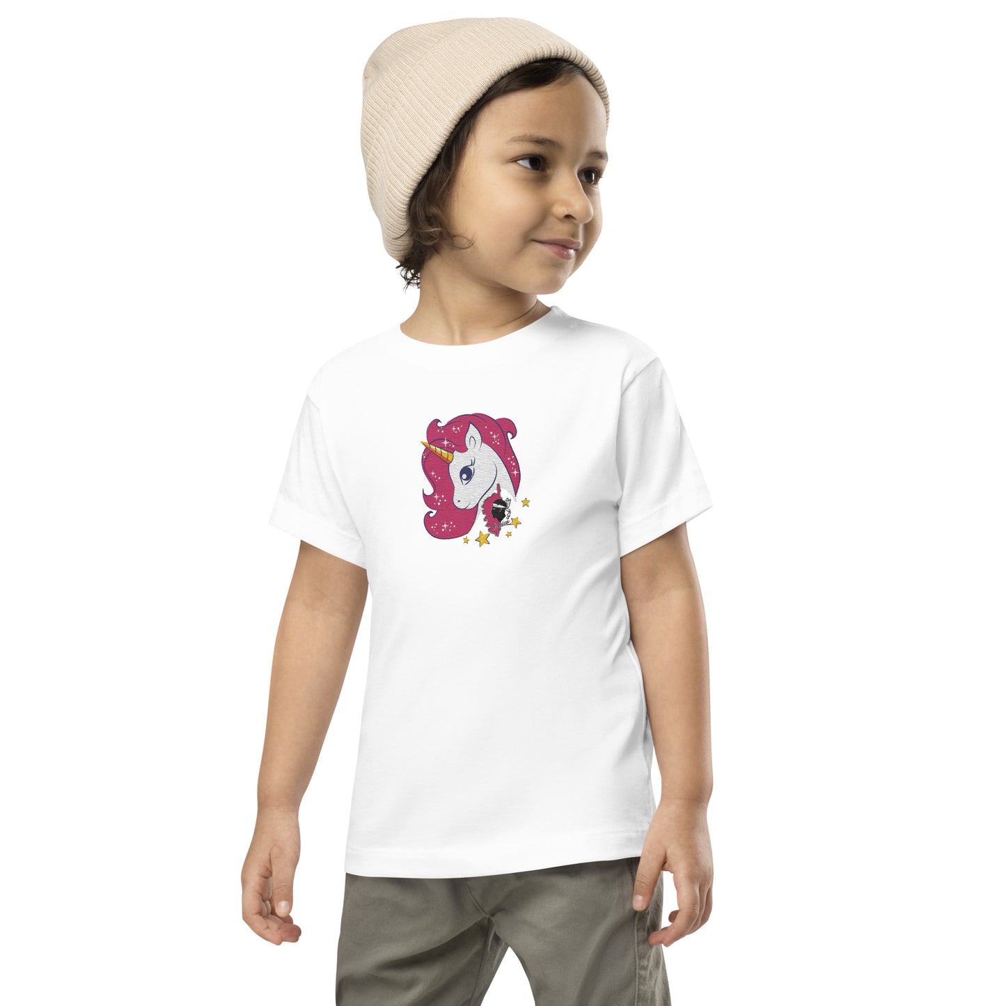 T-shirt à Manches Courtes Brodé Licorne Corse