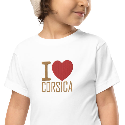 T-shirt à Manches Courtes Brodé I Love Corsica
