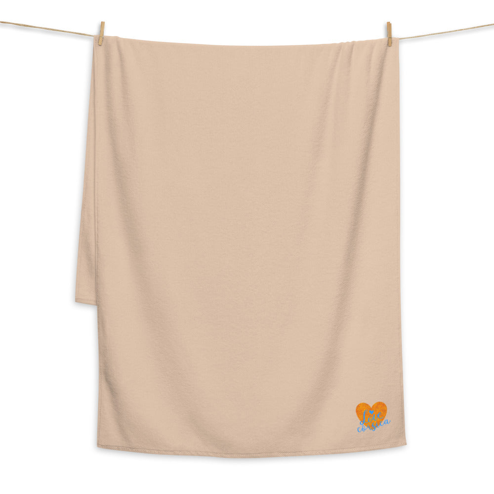 Serviette de bain grande taille I Love Corsica