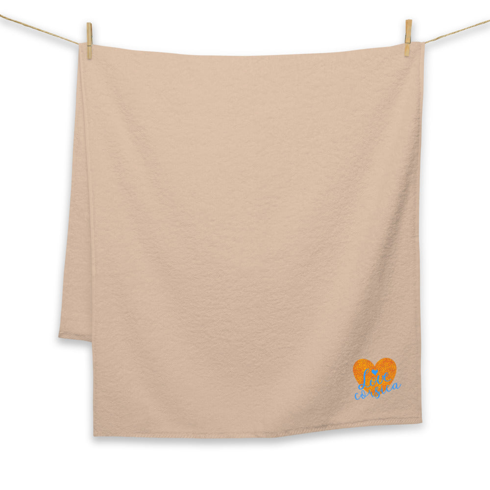 Serviette de bain grande taille I Love Corsica