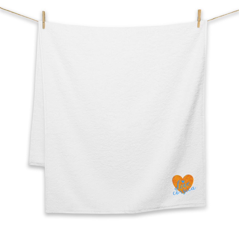 Serviette de bain grande taille I Love Corsica