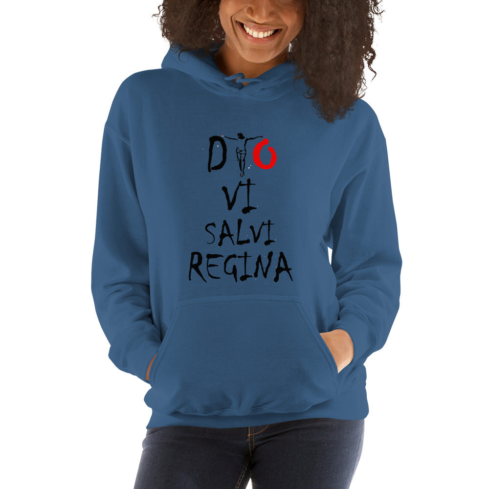 Sweat à capuche Dio Vi Salvi Regina - Ochju Ochju Bleu Indigo / S Ochju Souvenirs de Corse Sweat à capuche Dio Vi Salvi Regina