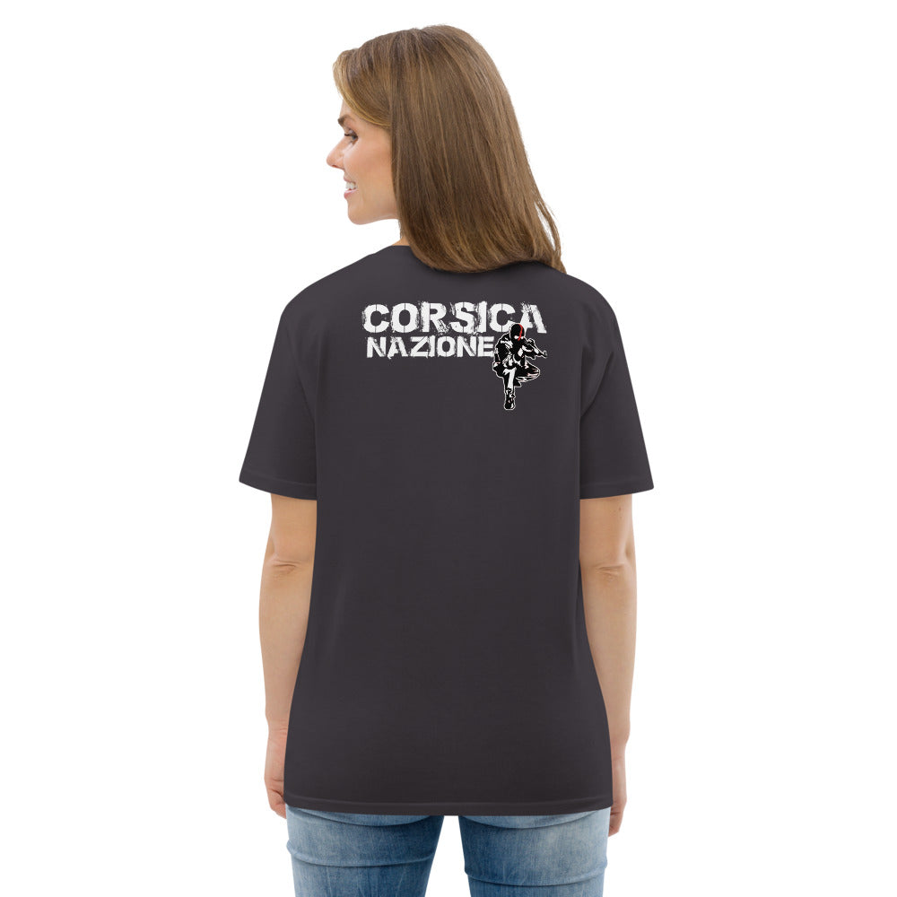 T-shirt unisexe en coton biologique Corsica Nazione - Ochju Ochju Ochju Souvenirs de Corse T-shirt unisexe en coton biologique Corsica Nazione