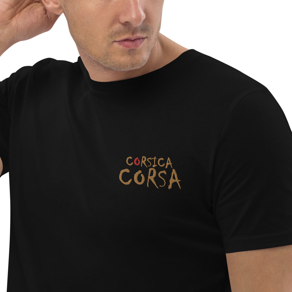 T-shirt en coton bio Corsica Corsa - Ochju Ochju Noir / S Ochju Souvenirs de Corse T-shirt en coton bio Corsica Corsa
