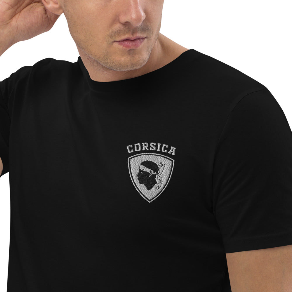 T-shirt en coton bio Blason Corsica - Ochju Ochju Noir / S Ochju Souvenirs de Corse T-shirt en coton bio Blason Corsica