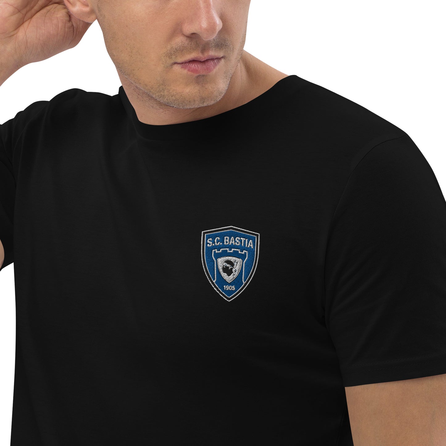 T-shirt unisexe en coton bio Brodé SC Bastia