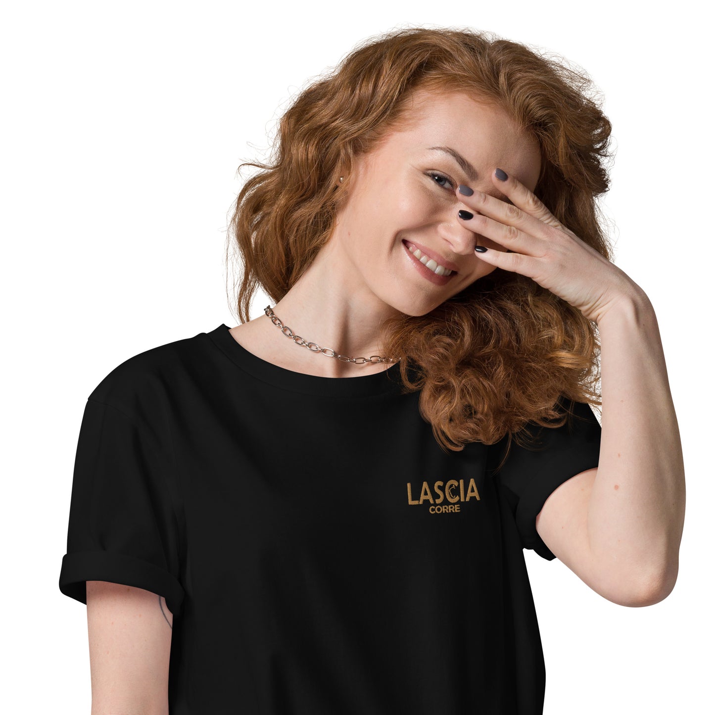 T-shirt unisexe en coton bio Brodé Lascia Corre