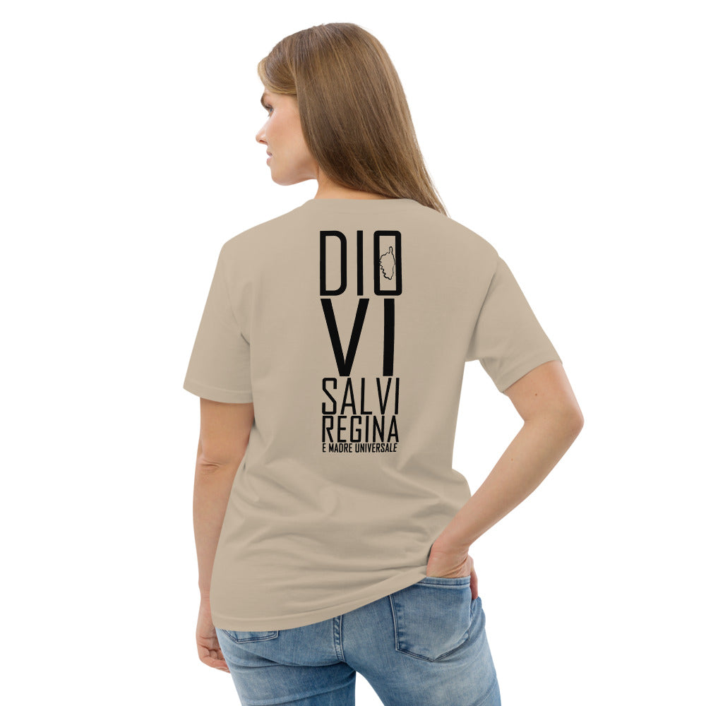 T-shirt unisexe en coton biologique Dio Vi Salvi Regina - Ochju Ochju Desert Dust / S Ochju Souvenirs de Corse T-shirt unisexe en coton biologique Dio Vi Salvi Regina