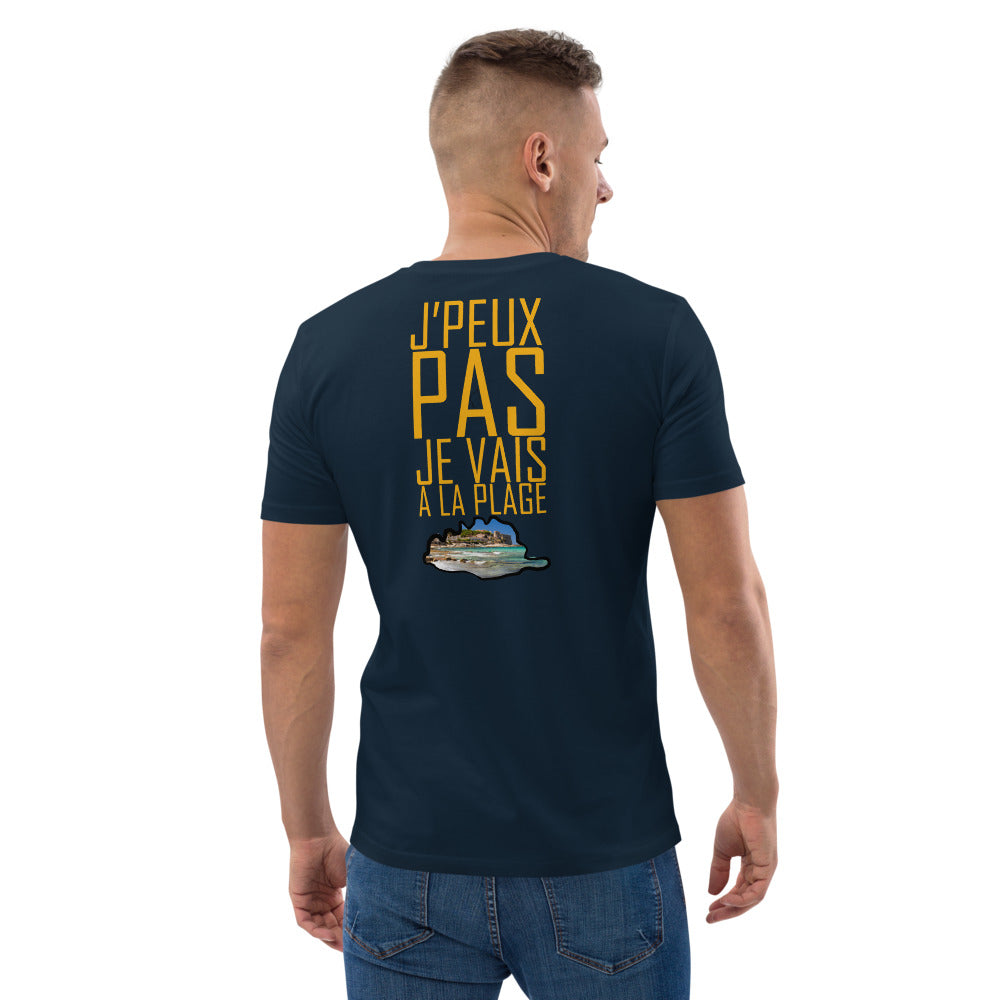 T-shirt unisexe en coton biologique A la Plage ! - Ochju Ochju French Navy / S Ochju Souvenirs de Corse T-shirt unisexe en coton biologique A la Plage !