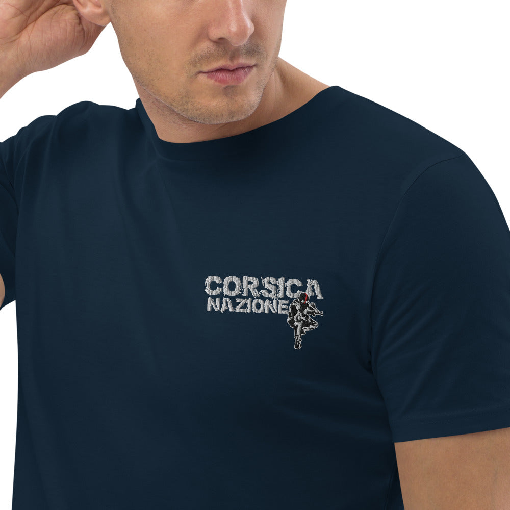 T-shirt en coton bio Corsica Nazione - Ochju Ochju French Navy / S Ochju Souvenirs de Corse T-shirt en coton bio Corsica Nazione