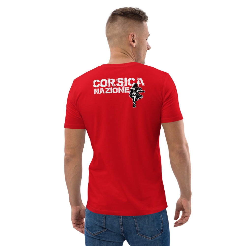 T-shirt unisexe en coton biologique Corsica Nazione - Ochju Ochju Rouge / S Ochju Souvenirs de Corse T-shirt unisexe en coton biologique Corsica Nazione