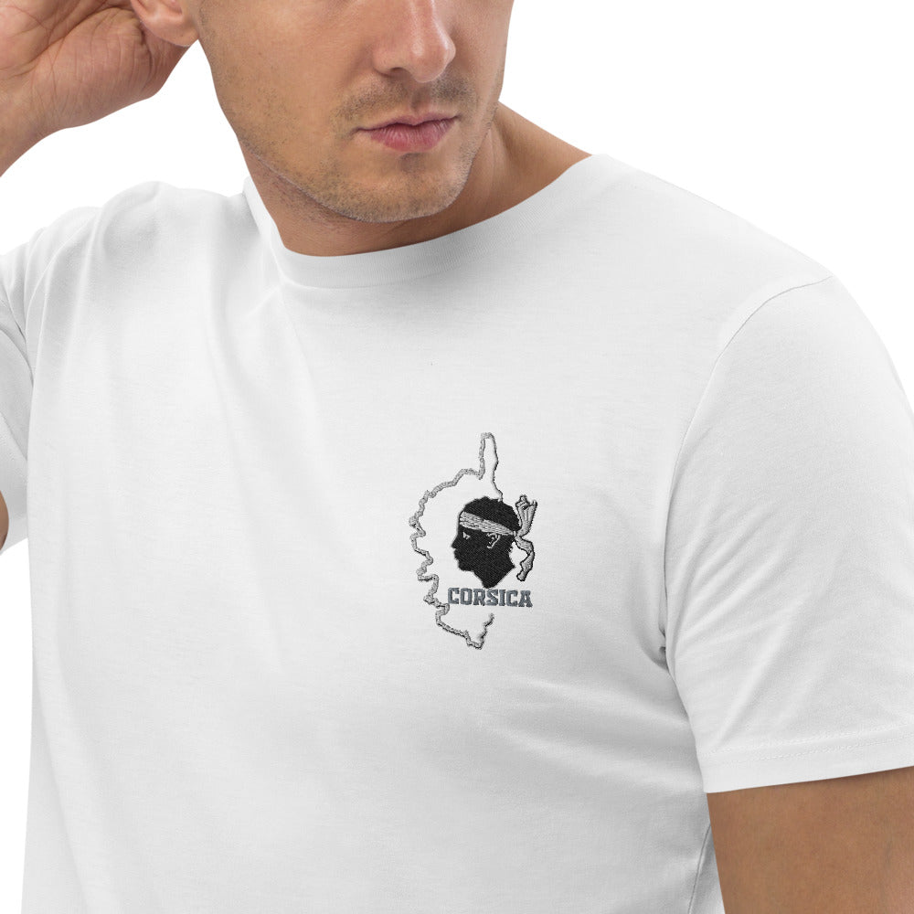 T-shirt en coton bio Corse & Tête de Maure - Ochju Ochju Blanc / S Ochju Souvenirs de Corse T-shirt en coton bio Corse & Tête de Maure