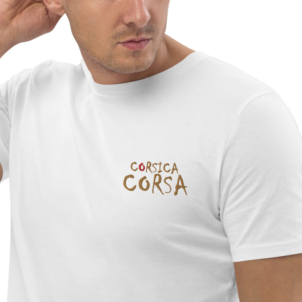 T-shirt en coton bio Corsica Corsa - Ochju Ochju Blanc / S Ochju Souvenirs de Corse T-shirt en coton bio Corsica Corsa