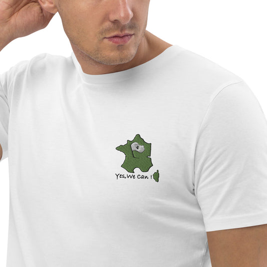 T-shirt unisexe en coton bio Yes, We Can ! - Ochju Ochju Blanc / S Ochju Souvenirs de Corse T-shirt unisexe en coton bio Yes, We Can !