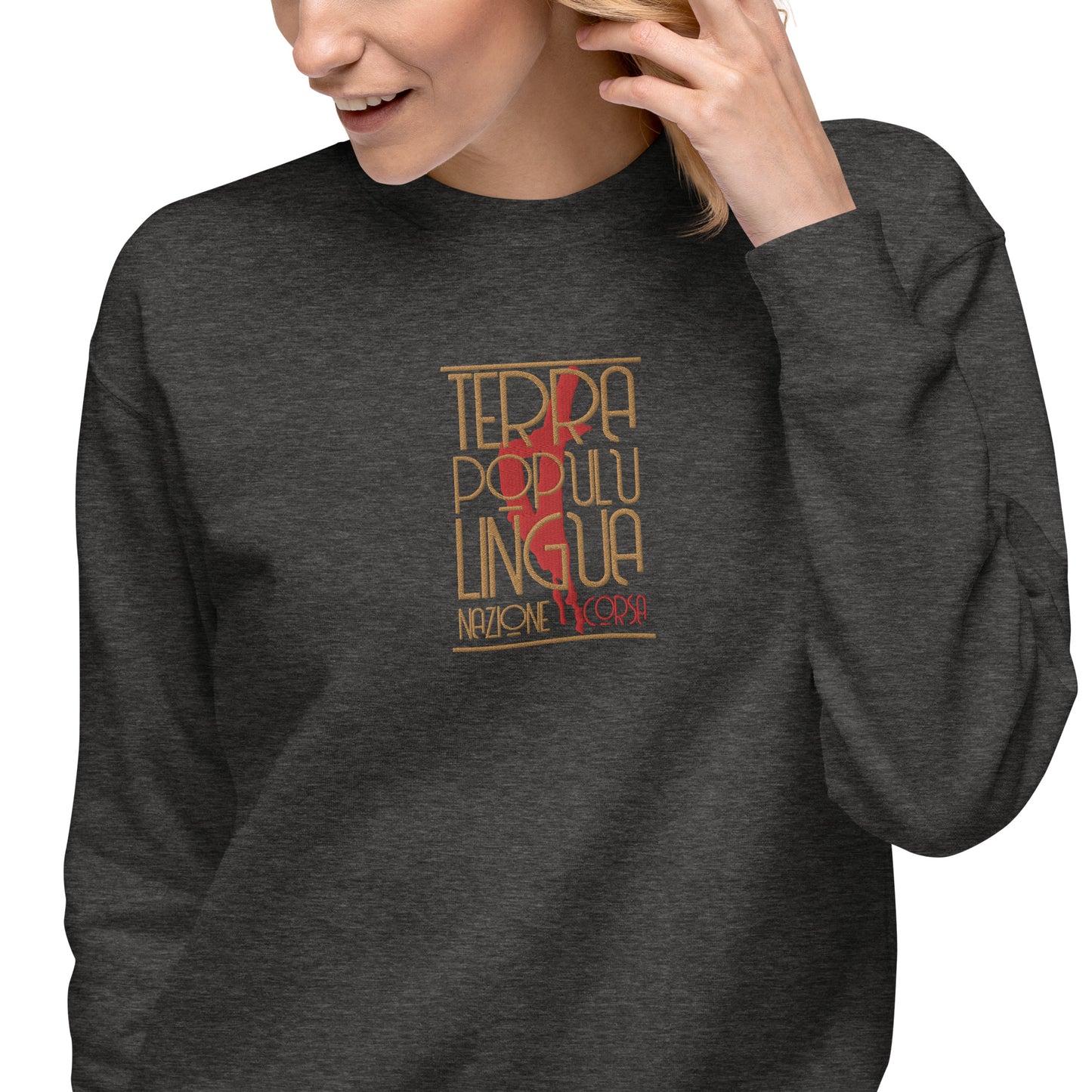 Sweatshirt premium Brodé Terra Populu Lingua Nazione