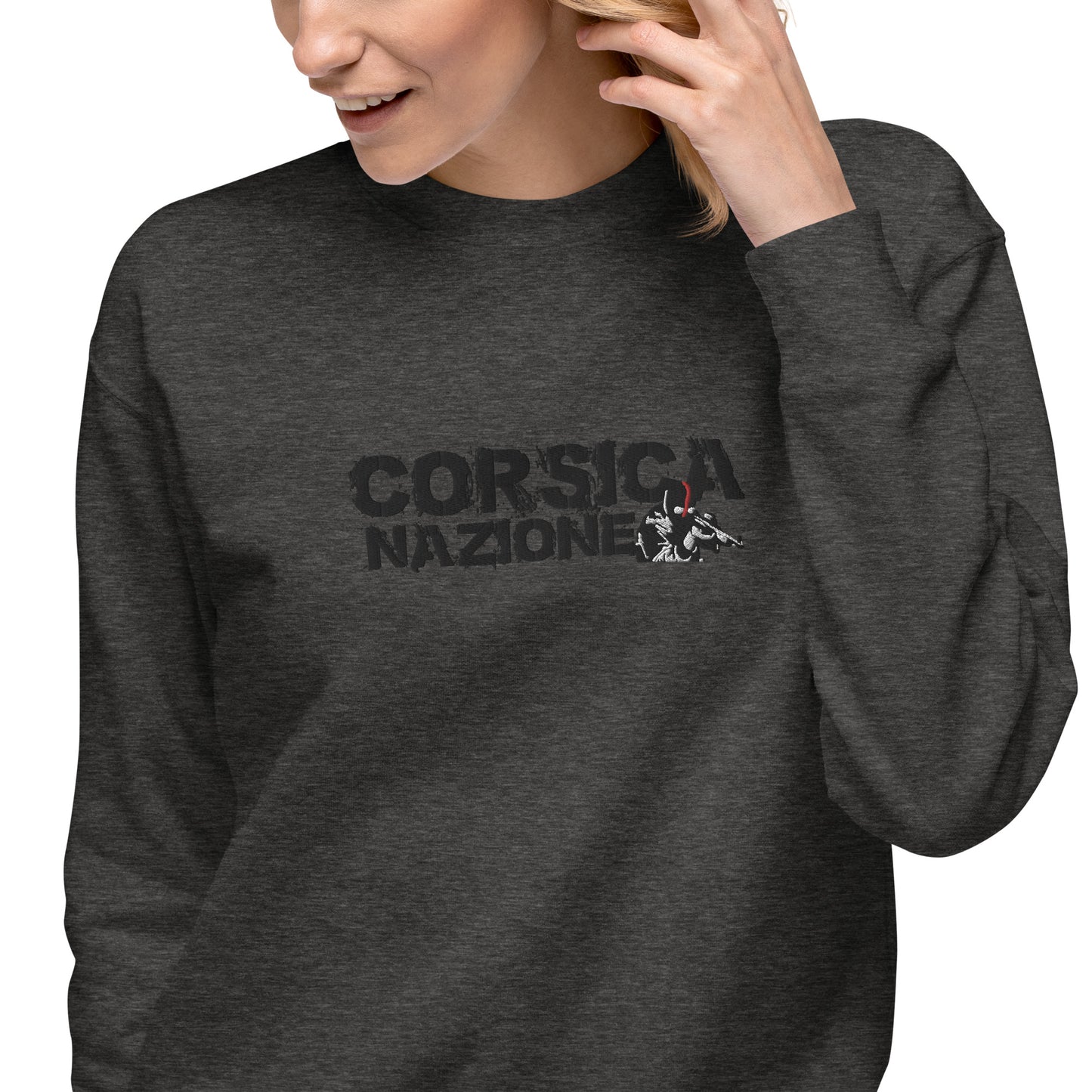 Sweatshirt premium Brodé Corsica Nazione