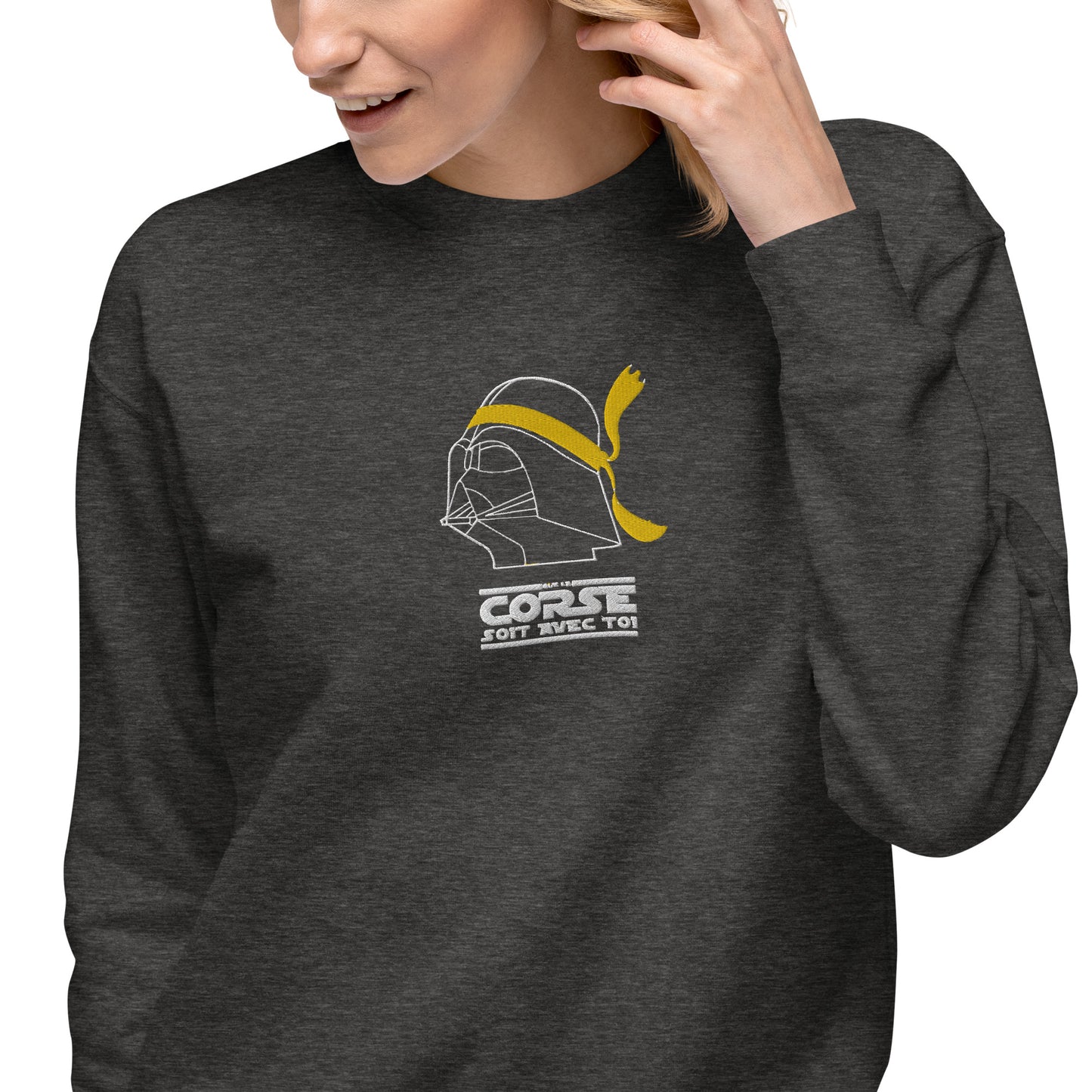 Sweatshirt premium brodé Que la Corse soit avec Toi !