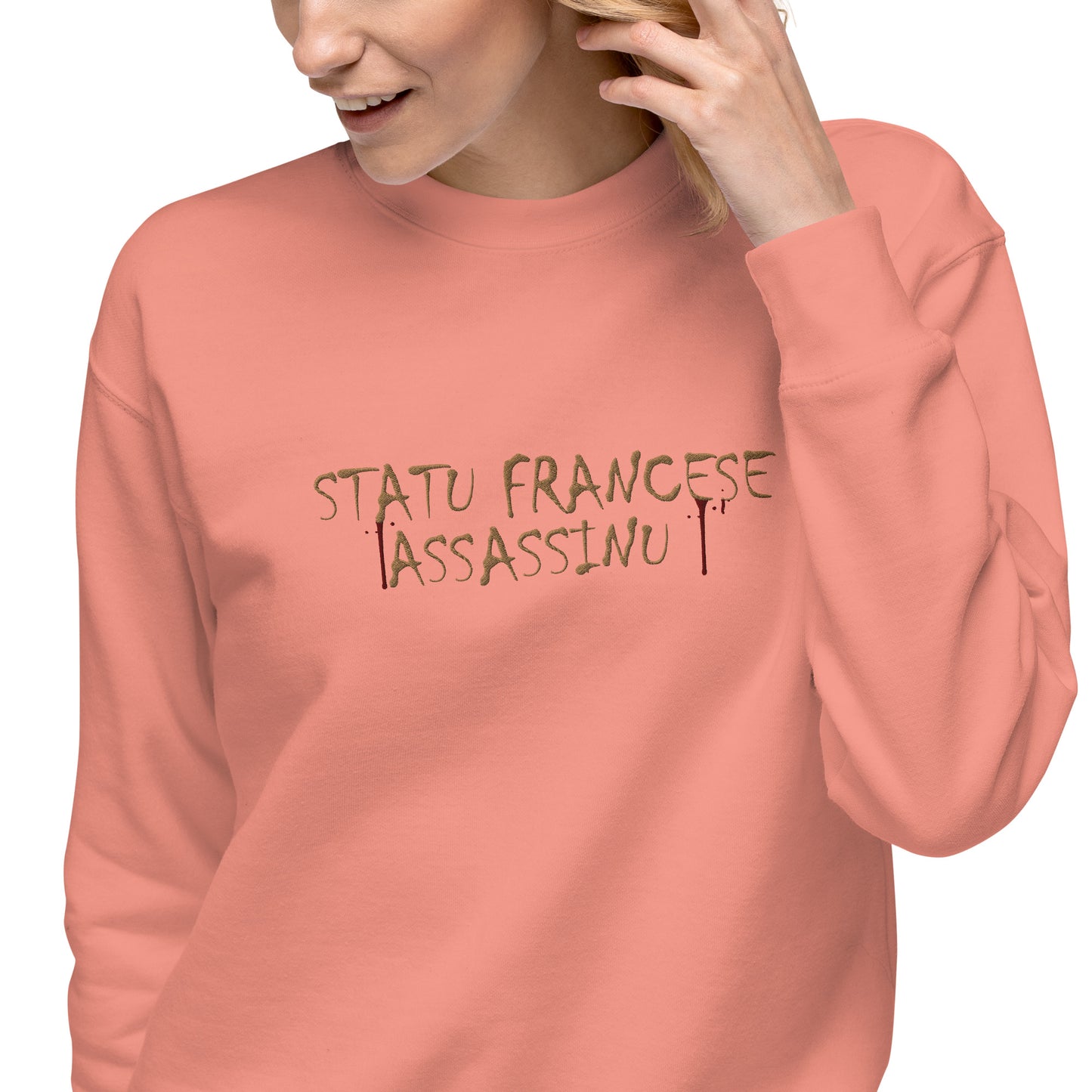 Sweatshirt premium Brodé Statu Francese Assassinu