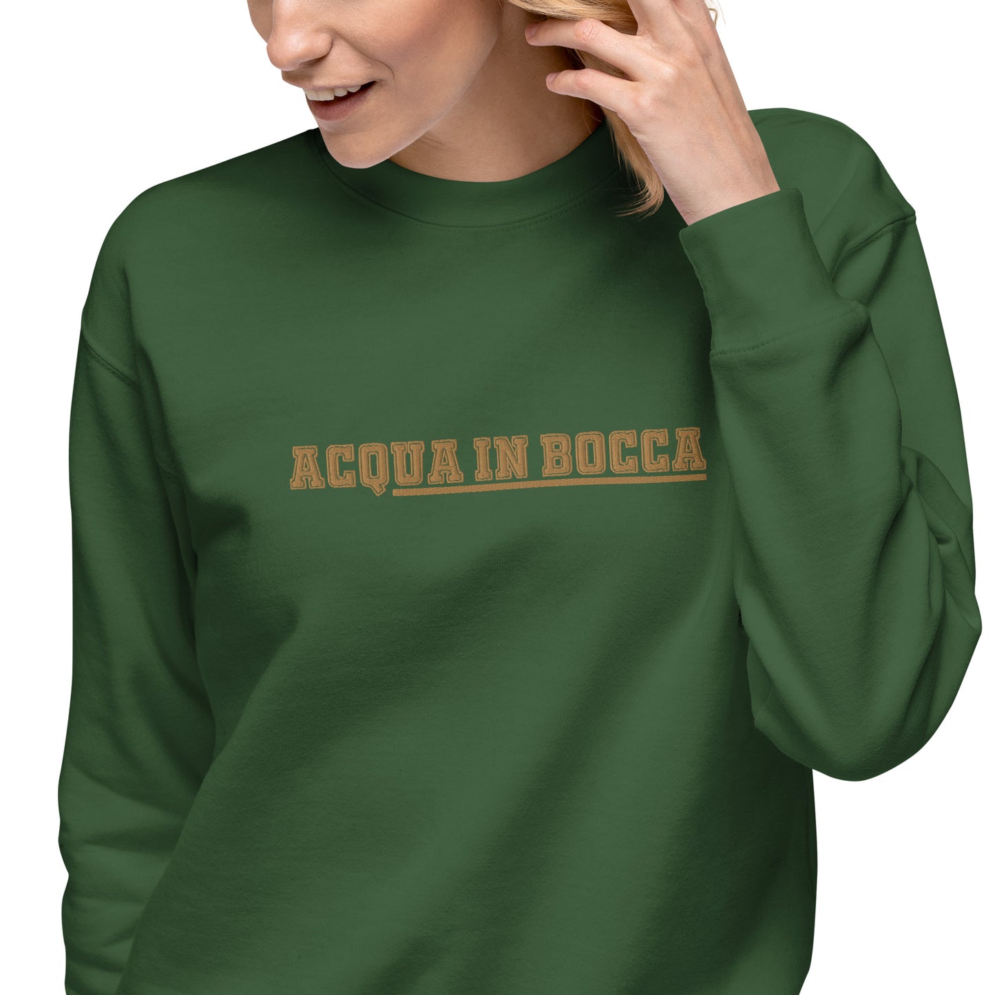 Sweatshirt premium Brodé Acqua in Bocca