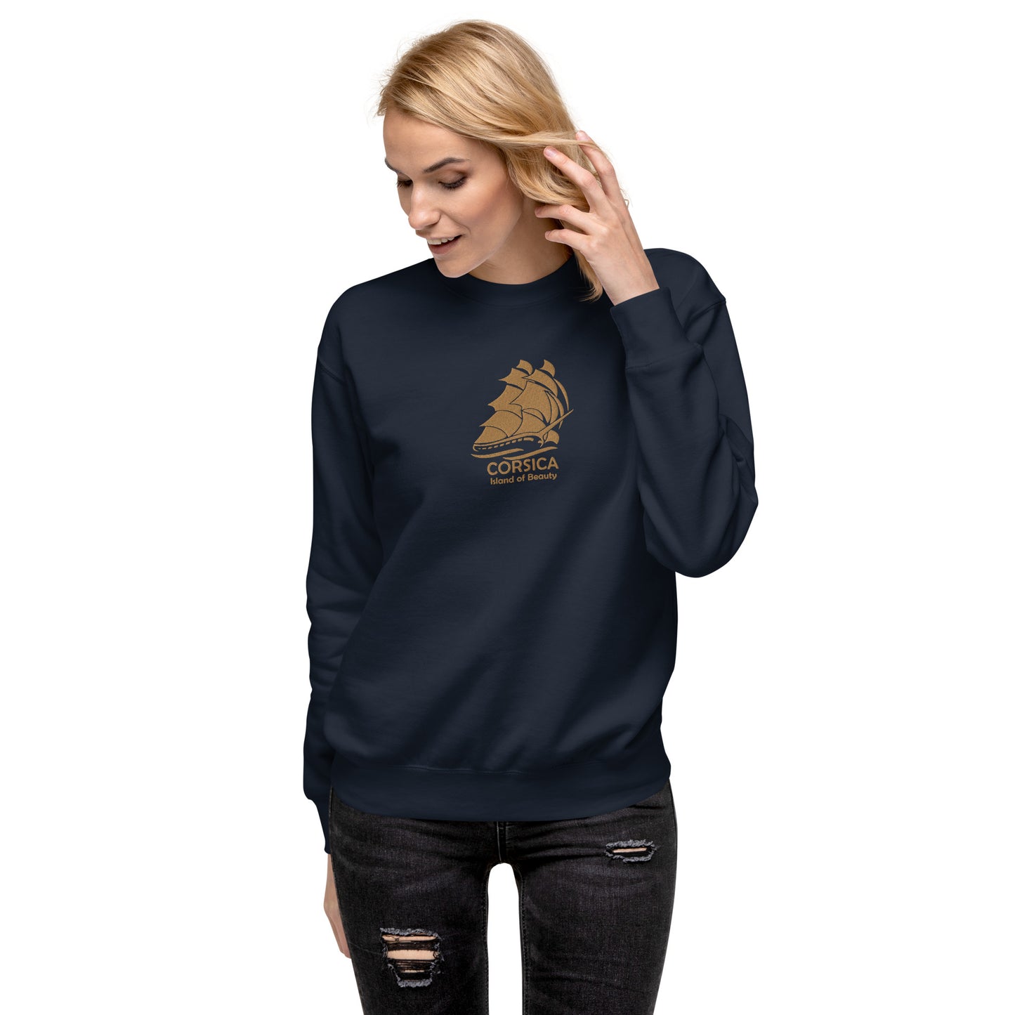 Sweatshirt premium Brodé Corsica Island Beauty
