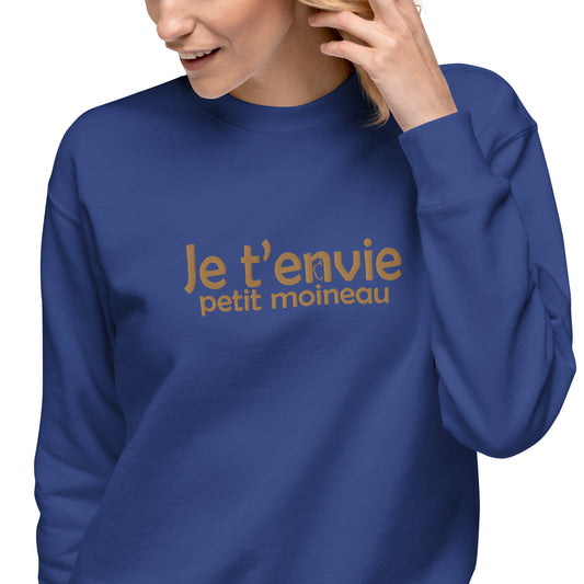 Sweatshirt premium Brodé Je T'Envie Petit Moineau