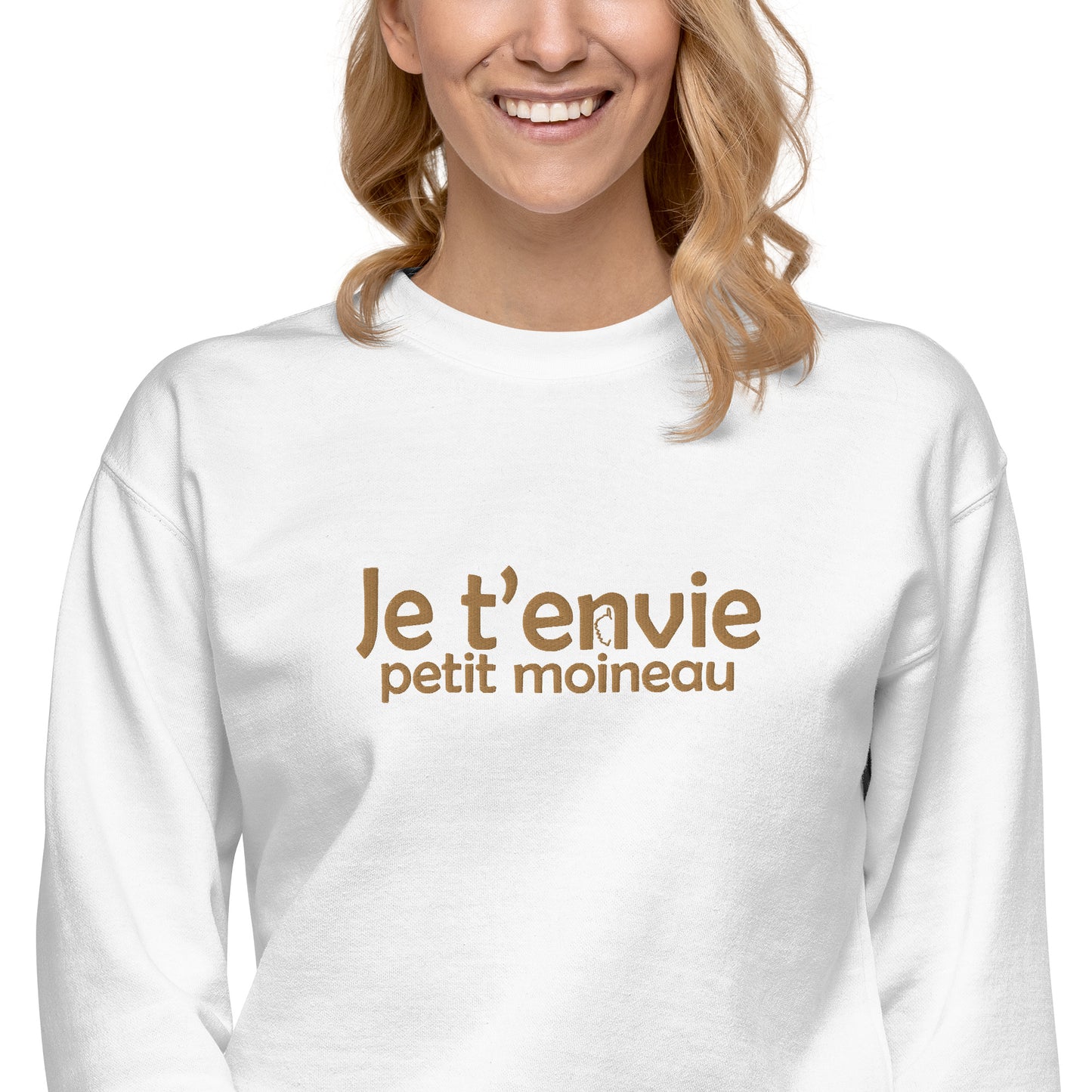 Sweatshirt premium Brodé Je T'Envie Petit Moineau