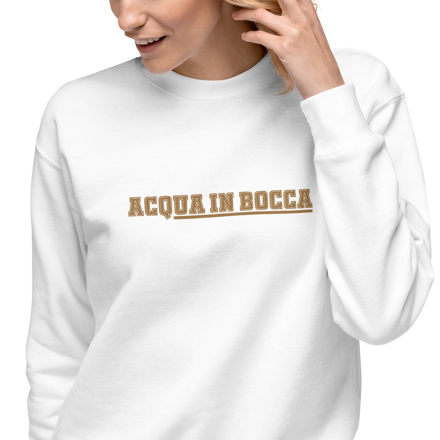 Sweatshirt premium Brodé Acqua in Bocca