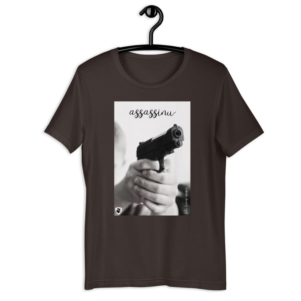 T-shirt Unisexe Assassinu ! - Ochju Ochju Marron / S Ochju Souvenirs de Corse T-shirt Unisexe Assassinu !