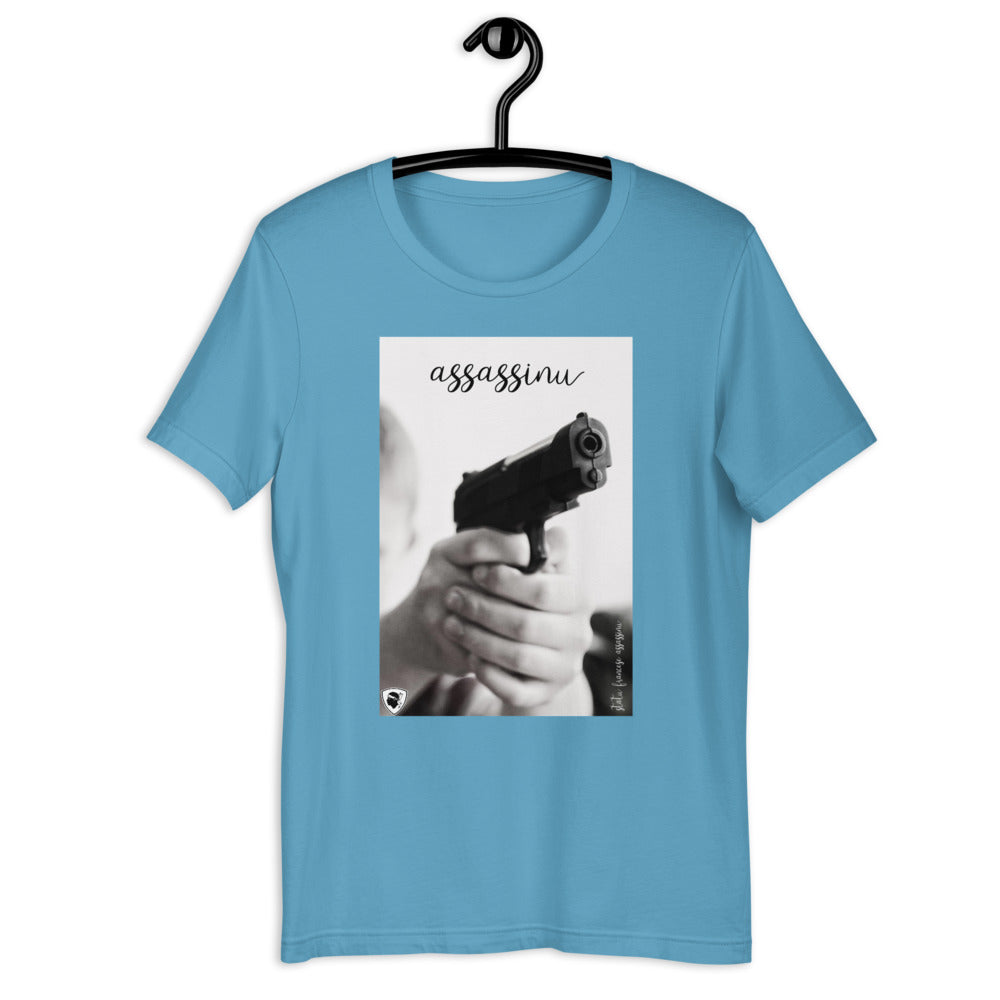 T-shirt Unisexe Assassinu ! - Ochju Ochju Bleu Océan / S Ochju Souvenirs de Corse T-shirt Unisexe Assassinu !