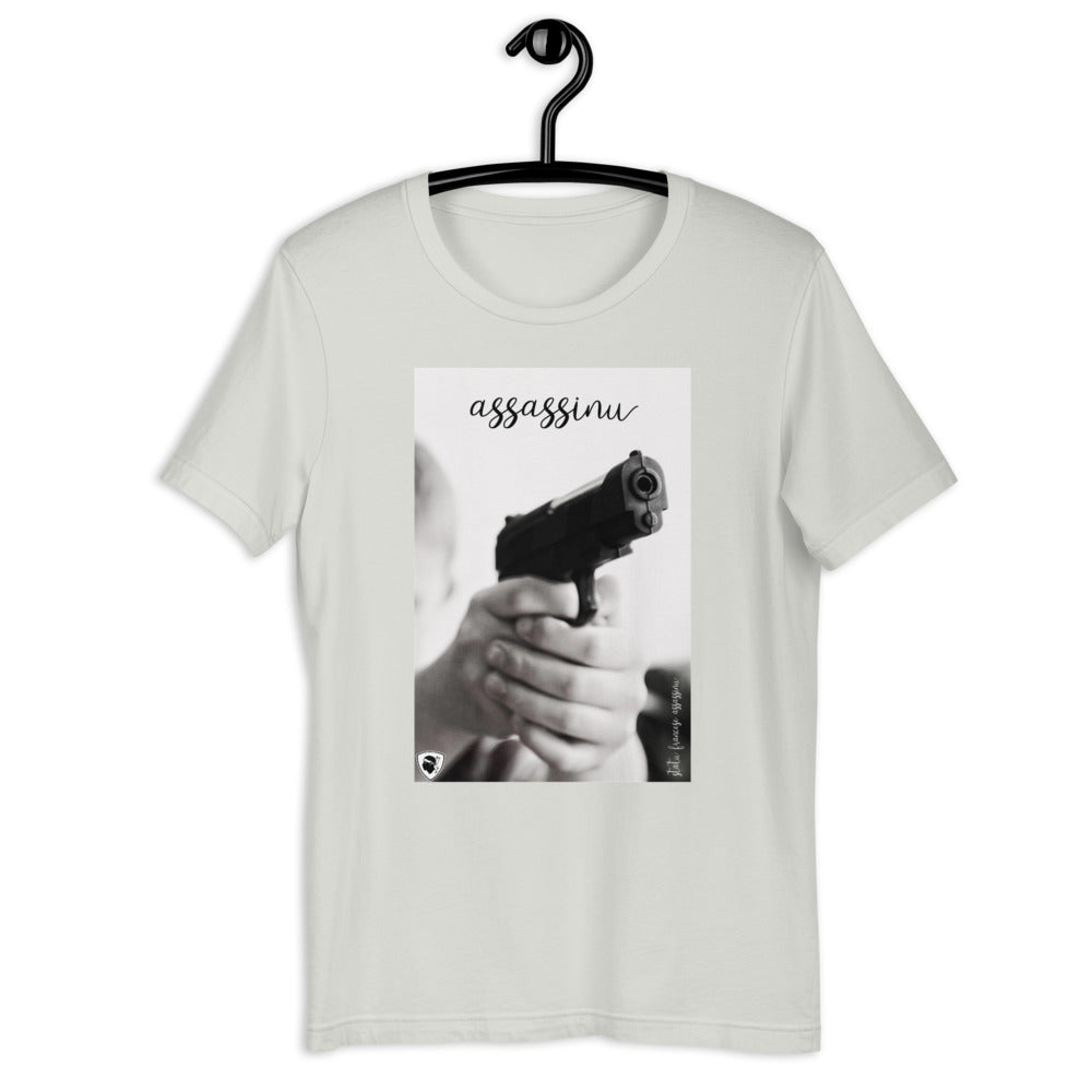 T-shirt Unisexe Assassinu ! - Ochju Ochju Argenté / S Ochju Souvenirs de Corse T-shirt Unisexe Assassinu !