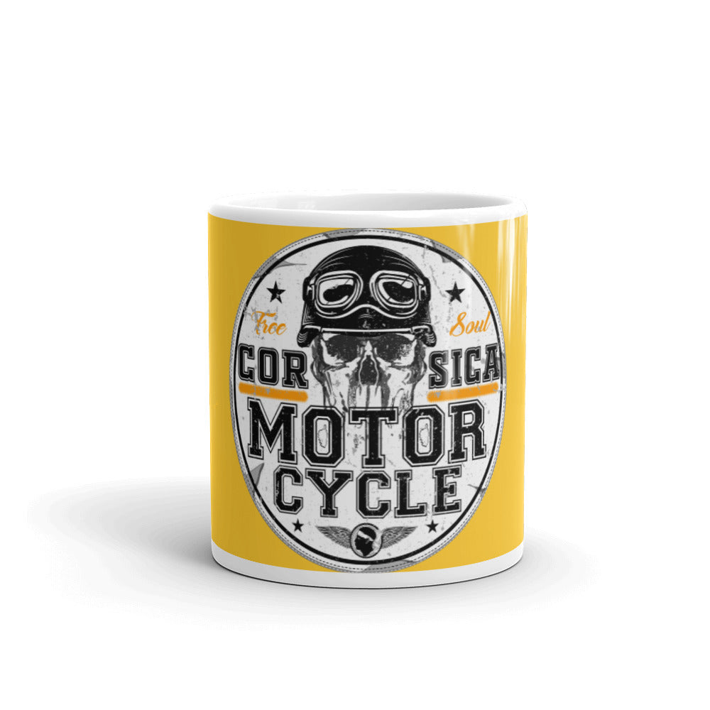 Mug Motorcycle Corsica Blanc Brillant