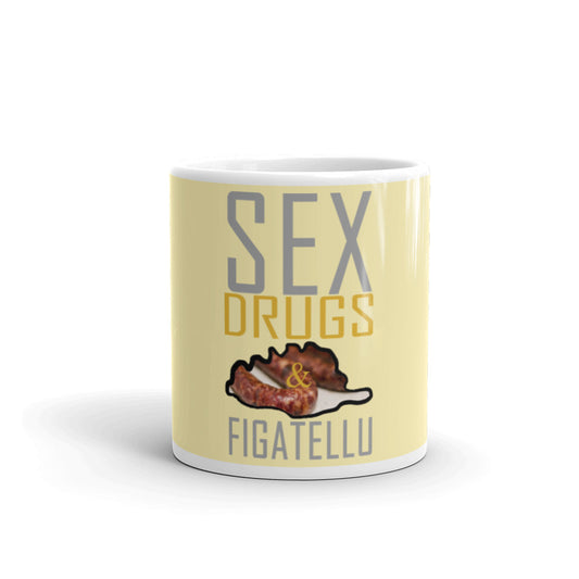 Mug Blanc Brillant Sex Drugs & Figatellu