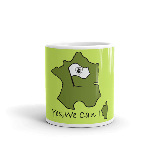 Mug Blanc Brillant Yes, We Can !