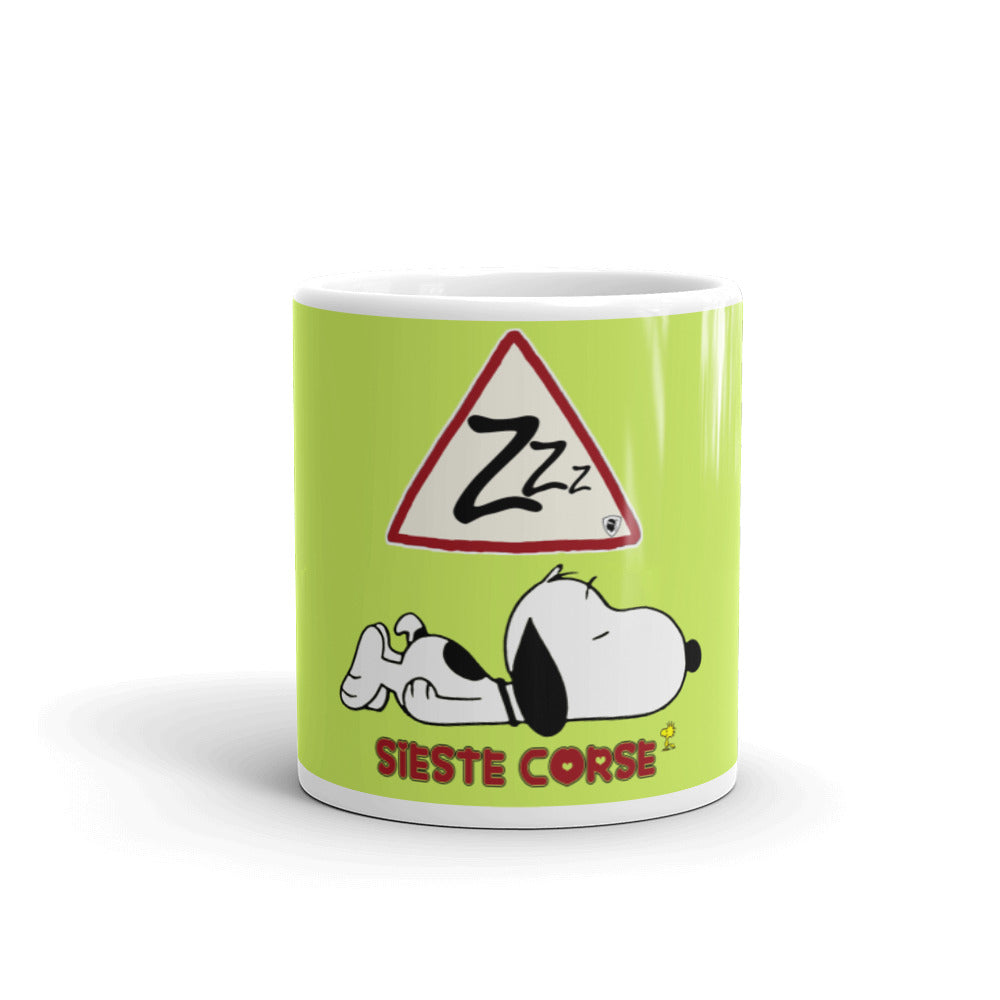 Mug Blanc Brillant Sieste Corse - Ochju Ochju Ochju Mug Blanc Brillant Sieste Corse