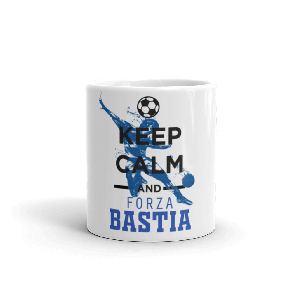 Mug Blanc Brillant Keep Calm and Forza Bastia - Ochju Ochju Ochju Mug Blanc Brillant Keep Calm and Forza Bastia