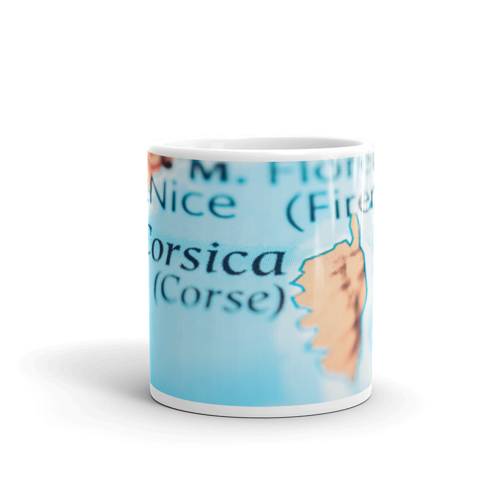 Mug Blanc Brillant Carte Corse - Ochju Ochju Ochju Mug Blanc Brillant Carte Corse