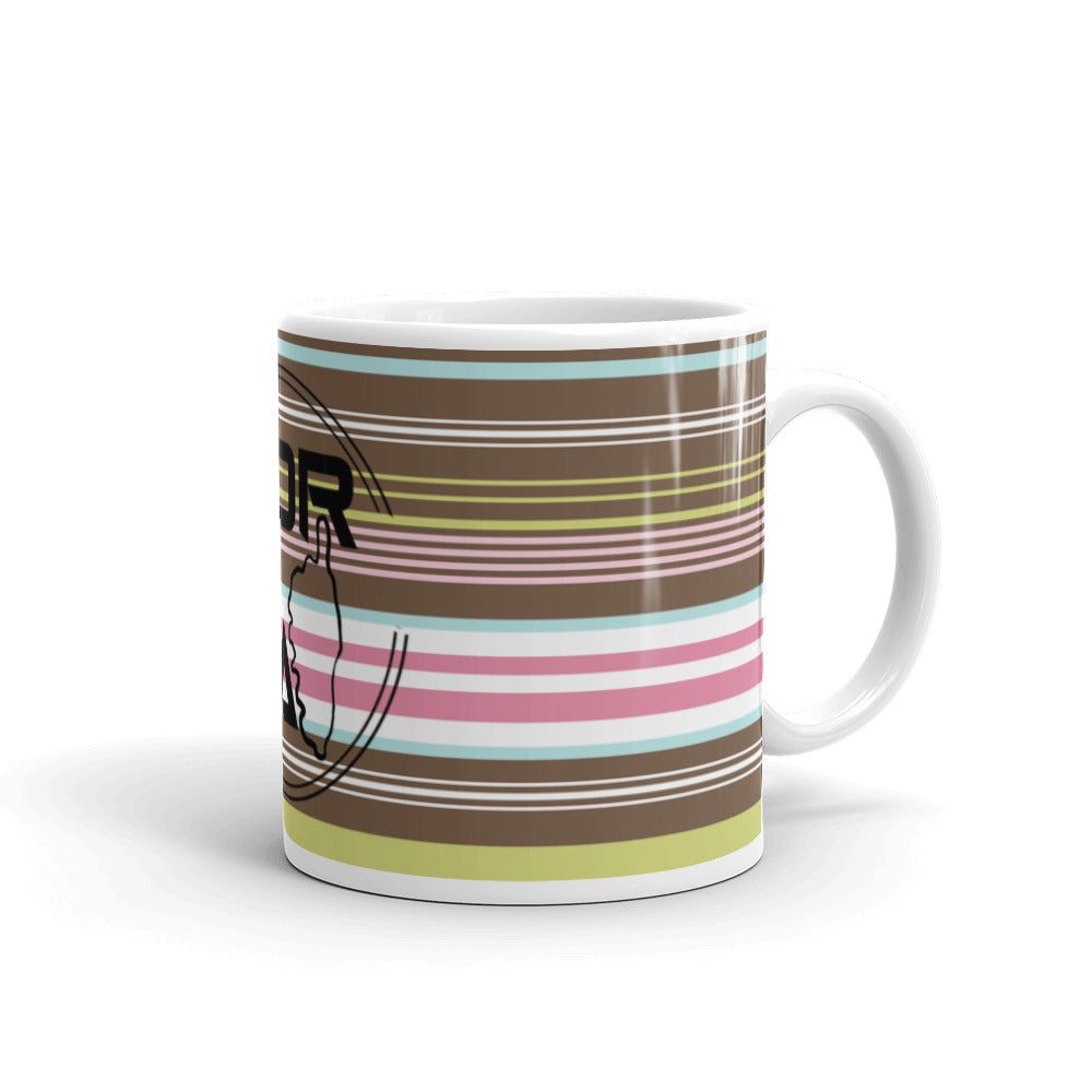 Mug Blanc Brillant Corsica Rayé - Ochju Ochju 11 oz Ochju Mug Blanc Brillant Corsica Rayé