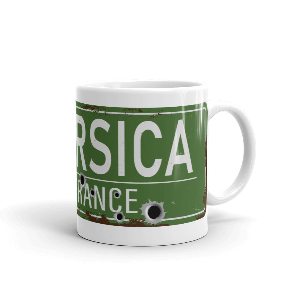 Mug Blanc Brillant Plaque Corsica - Ochju Ochju 11 oz Ochju Mug Blanc Brillant Plaque Corsica