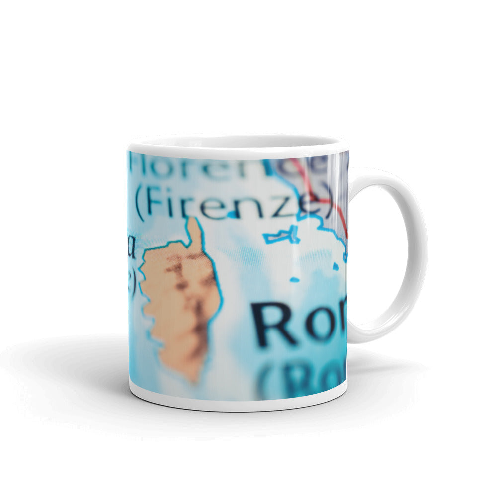 Mug Blanc Brillant Carte Corse - Ochju Ochju 11 oz Ochju Mug Blanc Brillant Carte Corse