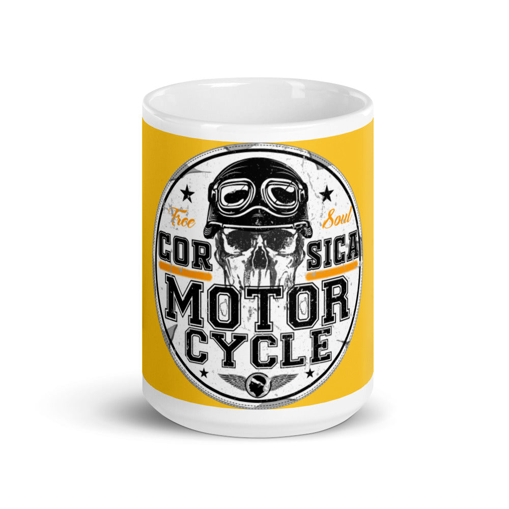 Mug Motorcycle Corsica Blanc Brillant