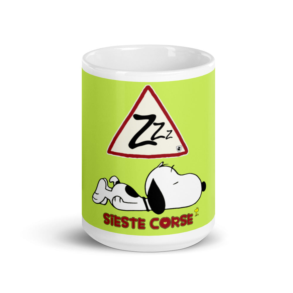 Mug Blanc Brillant Sieste Corse - Ochju Ochju Ochju Mug Blanc Brillant Sieste Corse