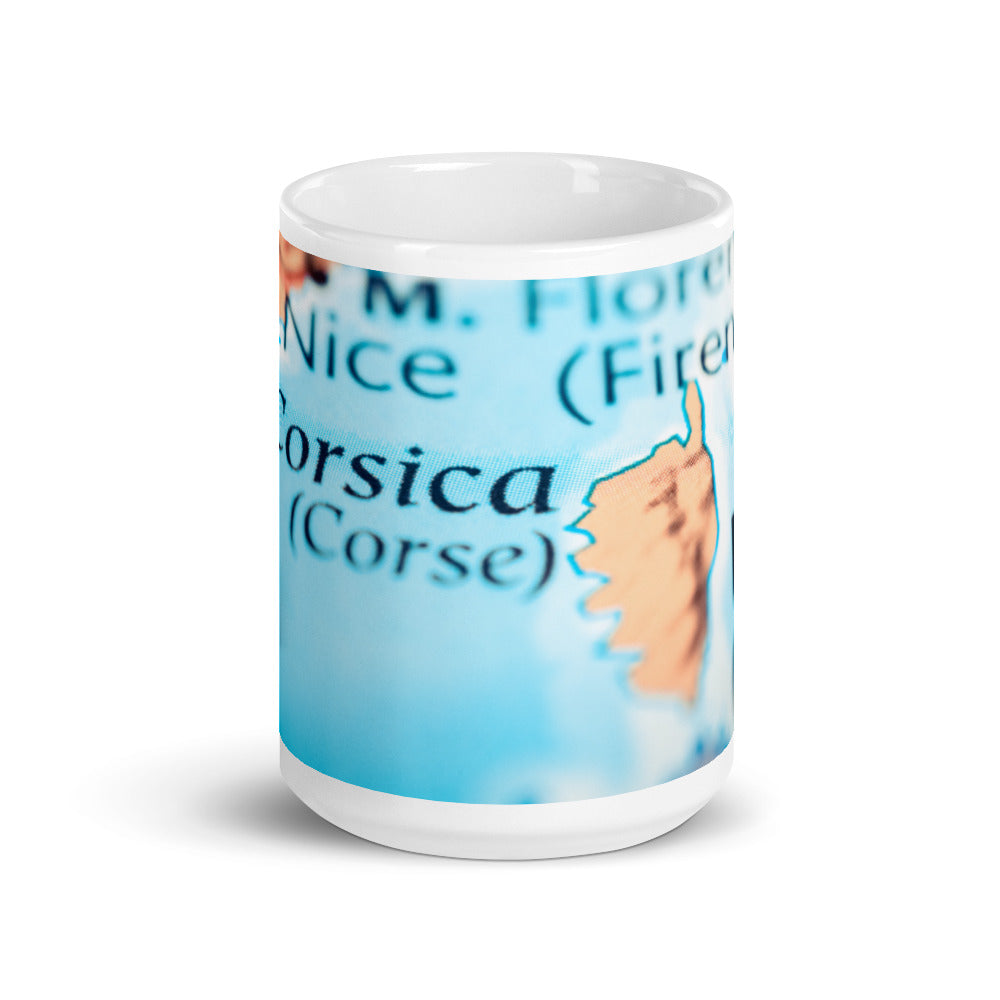 Mug Blanc Brillant Carte Corse - Ochju Ochju Ochju Mug Blanc Brillant Carte Corse