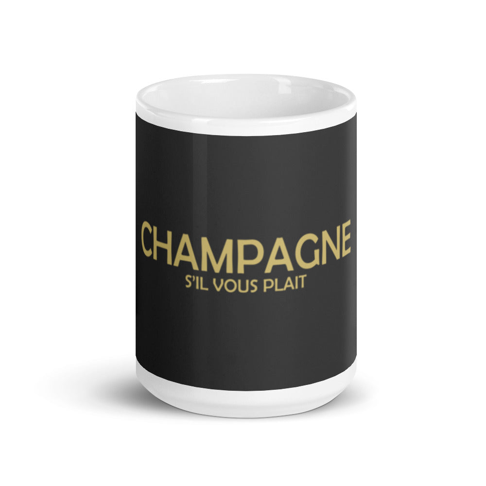 Mug Blanc Brillant Champagne SVP ! - Ochju Ochju Ochju Mug Blanc Brillant Champagne SVP !
